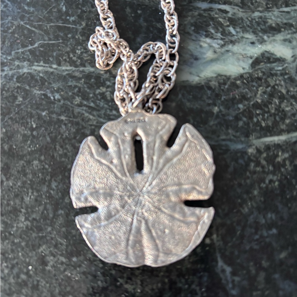 Sand Dollar Silver Pendant Necklace - Picture 3 of 4